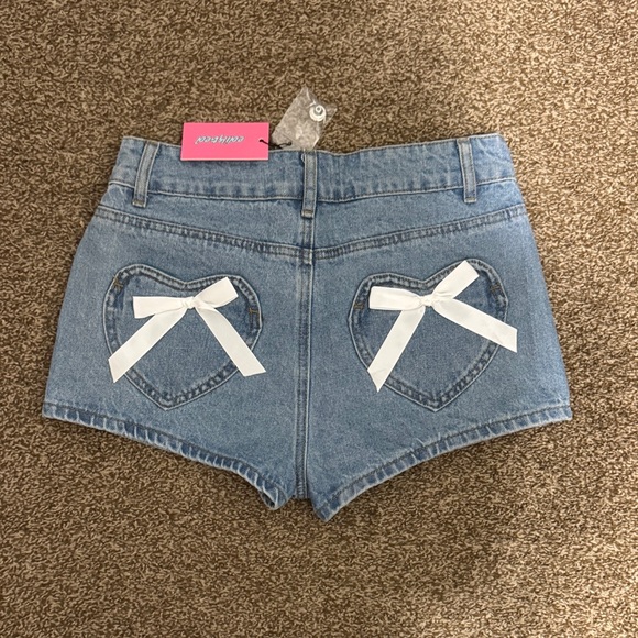 Edikted Light Blue Jean Shorts - Picture 2 of 2